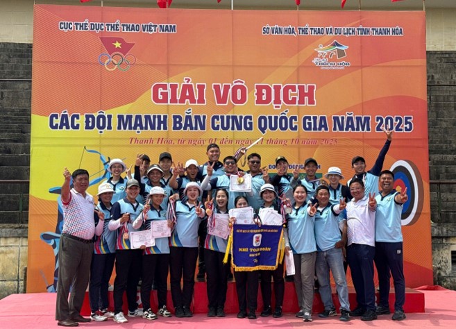 Đội Bắn cung Vĩnh Long đạt thành tích xuất sắc tại giải Vô địch các đội mạnh Bắn cung Quốc gia năm 2025